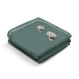 Sleepy Sheep Text Knit Blanket in Cotton